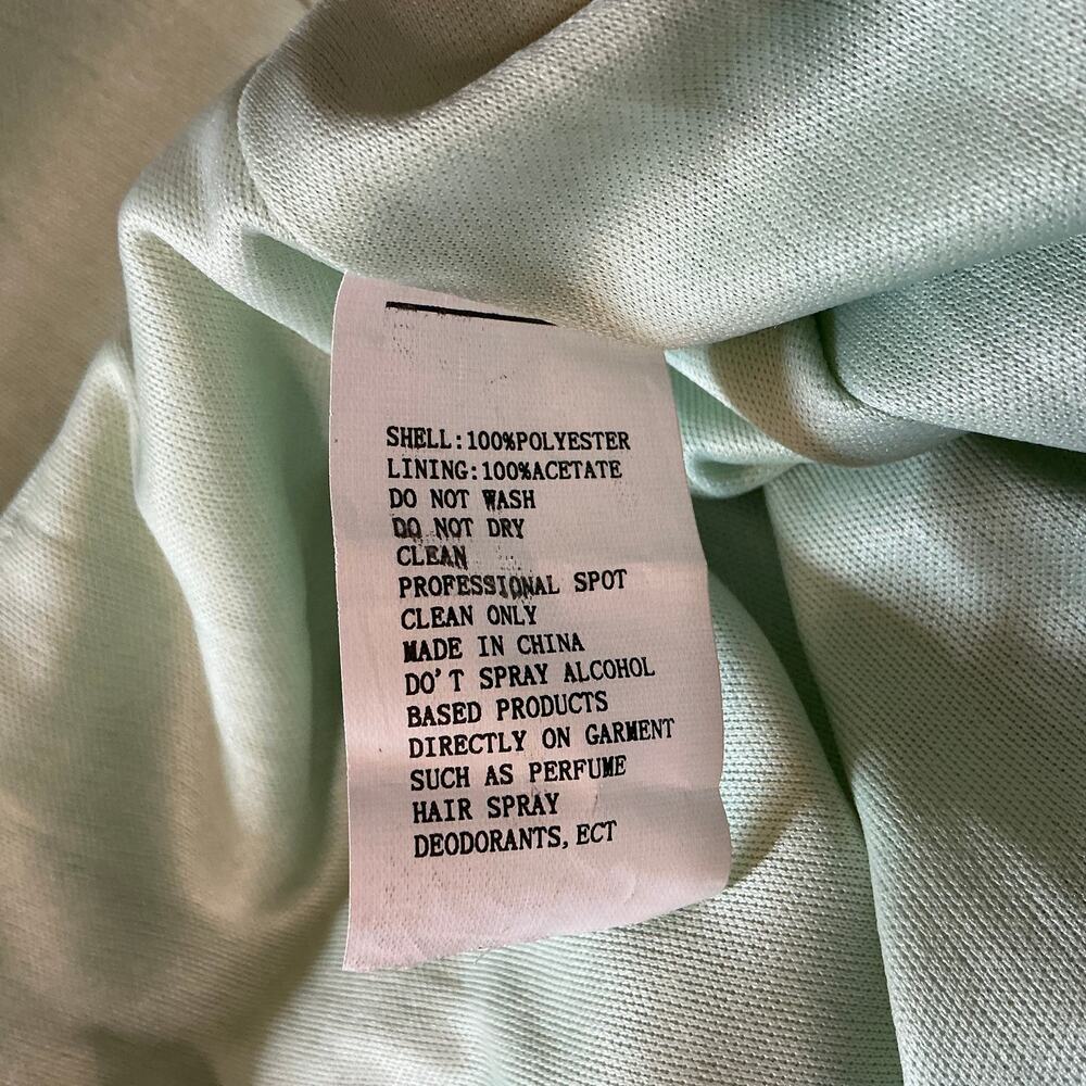 Mac Duggal 20978 Sage Green Cocktail Dress Beaded Lace Fit & Flare Midi Size 12 - Picture 9 of 10